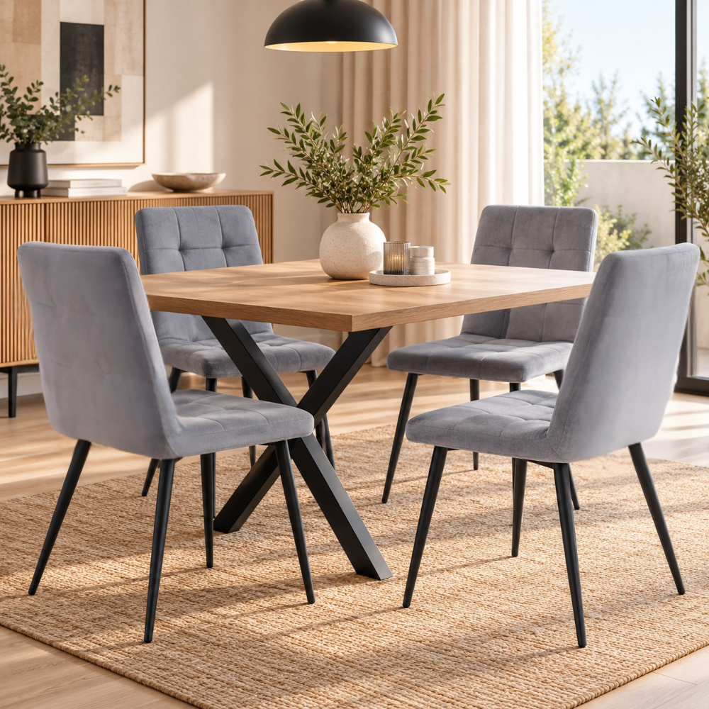 Silla Capitone Rama - Terciopelo Base Negra