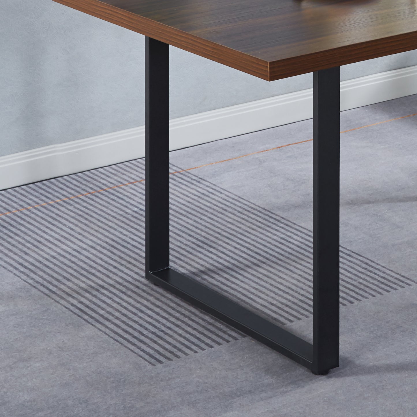 Mesa de Comedor Estilo Industrial 140x90 - Walnut Oscura MDF Metal