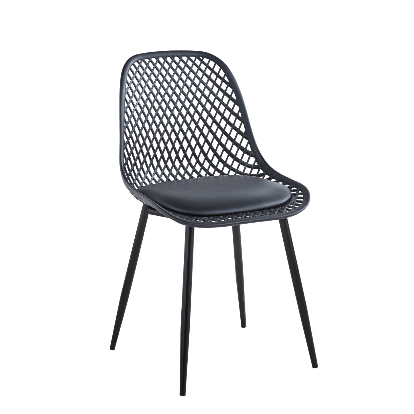 Mesa Vidrio Lyon Black 130x80 Cm + 4 Sillas Europa Negra