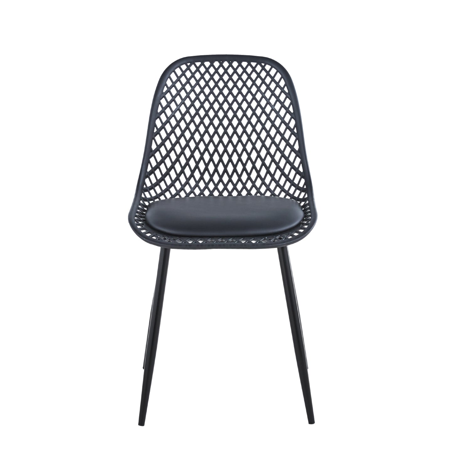 Silla Europa Negra - Base Metal Asiento Acolchado