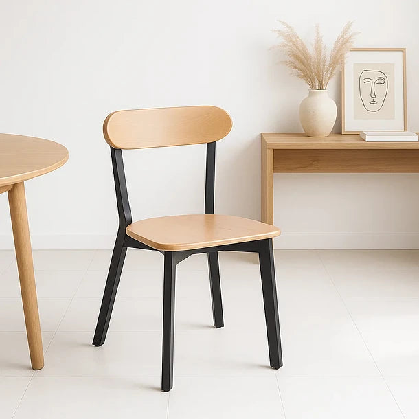Silla Fresno Madera Natural - Base Negra