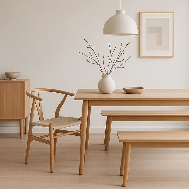 Silla Wishbone Madera Natural - Asiento Tejido