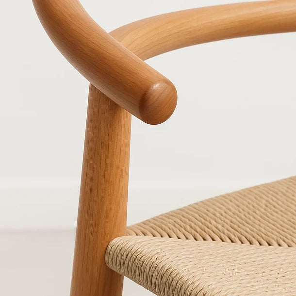 Silla Wishbone Madera Natural - Asiento Tejido