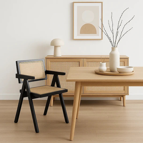 PREVENTA Silla Chandigarh Madera Negra - Rattan