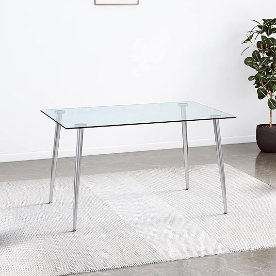 Mesa Vidrio Lyon 160x80 - Vidrio Templado Base Metal