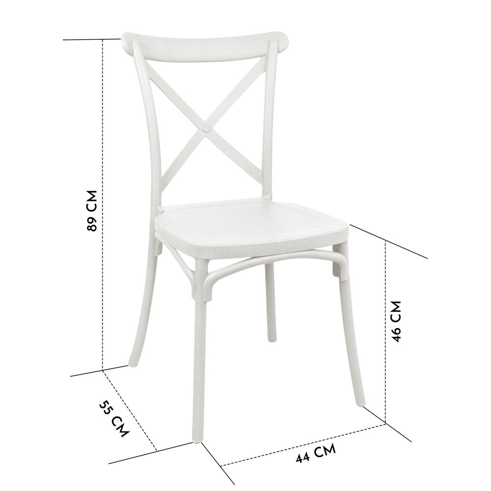 Silla Crossback Danubio Blanca - Terraza o Restaurant