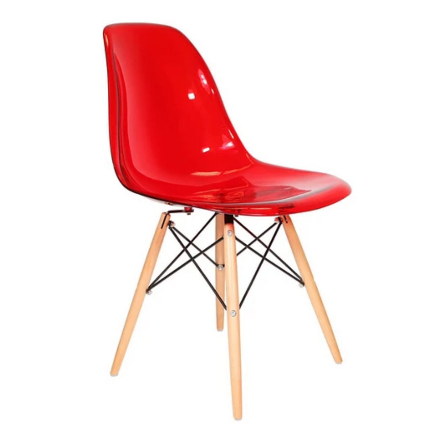 Silla Eames Transparente - Polipropileno Madera