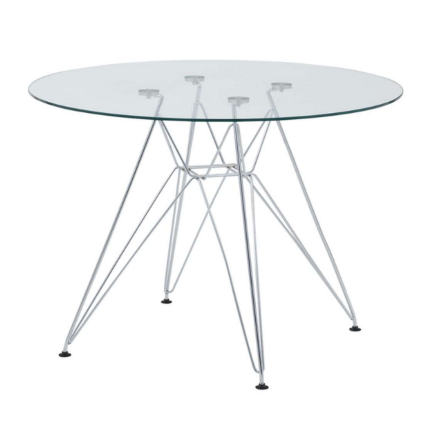 Mesa Eiffel 100 cm - Vidrio Templado Base Cromada