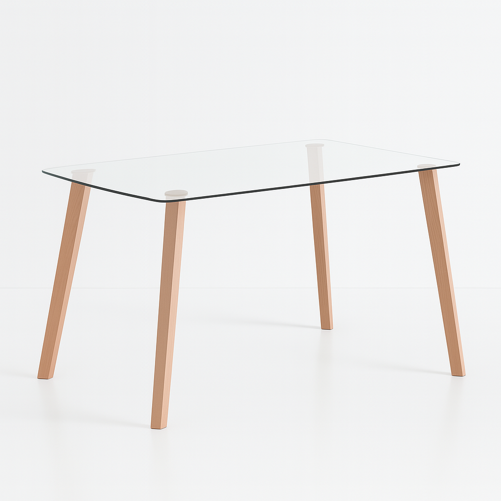 Mesa de Comedor Vidrio Nordic 140x90 Cm - Para 4 a 6 Personas