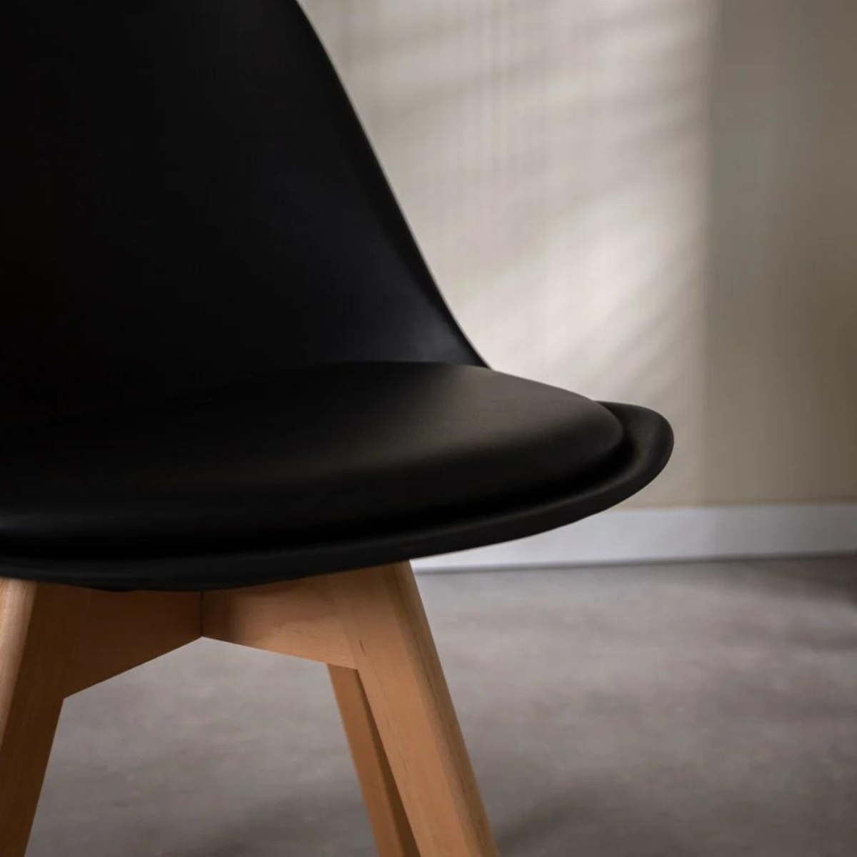 Pack 4 Sillas Tulip Colores - Acolchada Base Madera