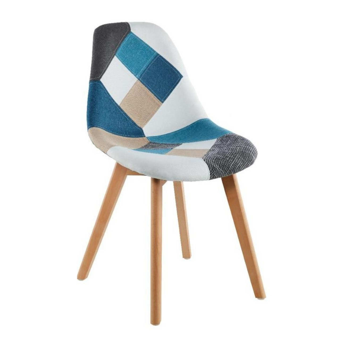 Silla Patchwork Celestoide - Base Madera