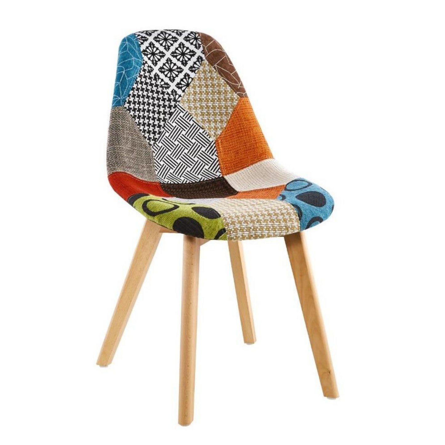 Silla Patchwork Multicolor - Base Madera