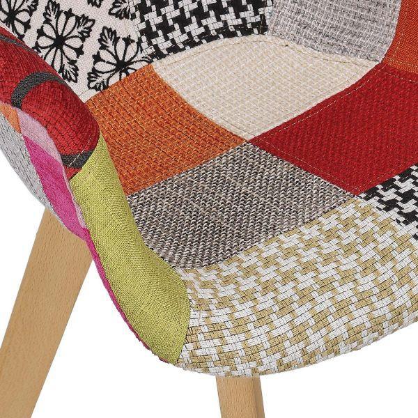 Sitial Butaca Patchwork Multicolor - Base Madera