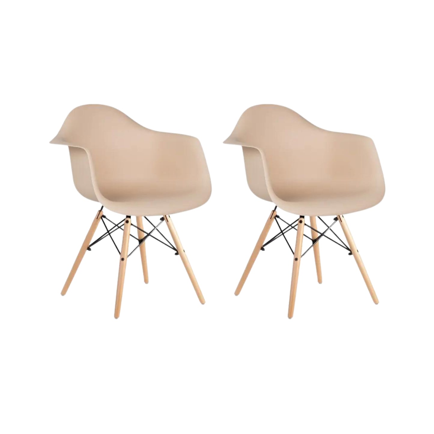 Pack 2 Butacas Sitial Eames - Polipropileno Madera