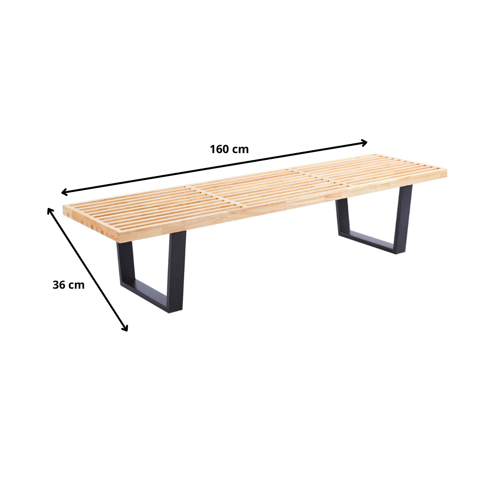 Banca Banqueta Harmony 160 Cm - Madera Natural Metal