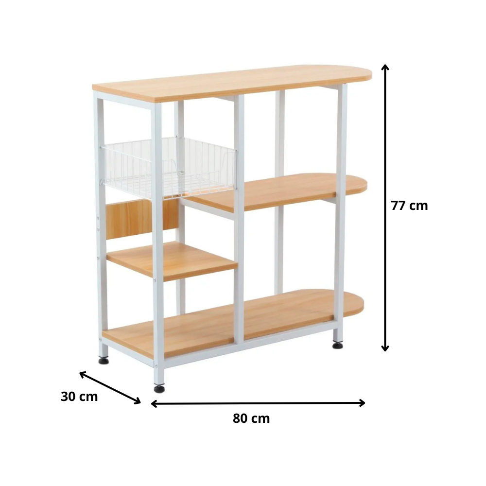 Mesa Estante Cocina Lateral Organizadora - 3 Niveles