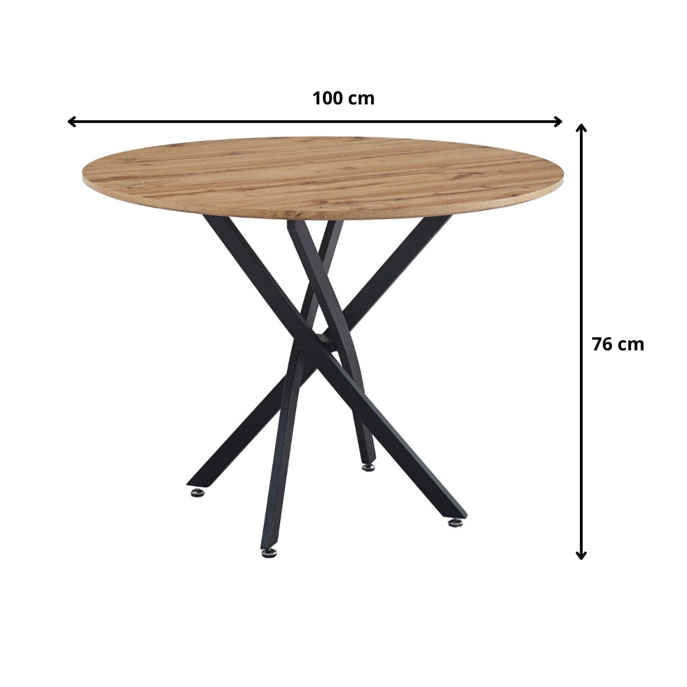 Mesa de Comedor Industrial Dubai 100 Cm - Para 4 Personas