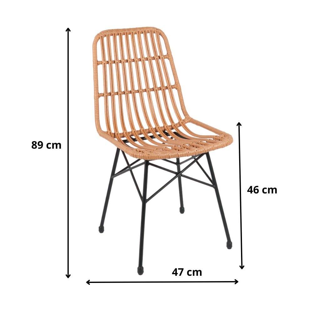 Silla Terraza Grecia Rattan - Color Madera