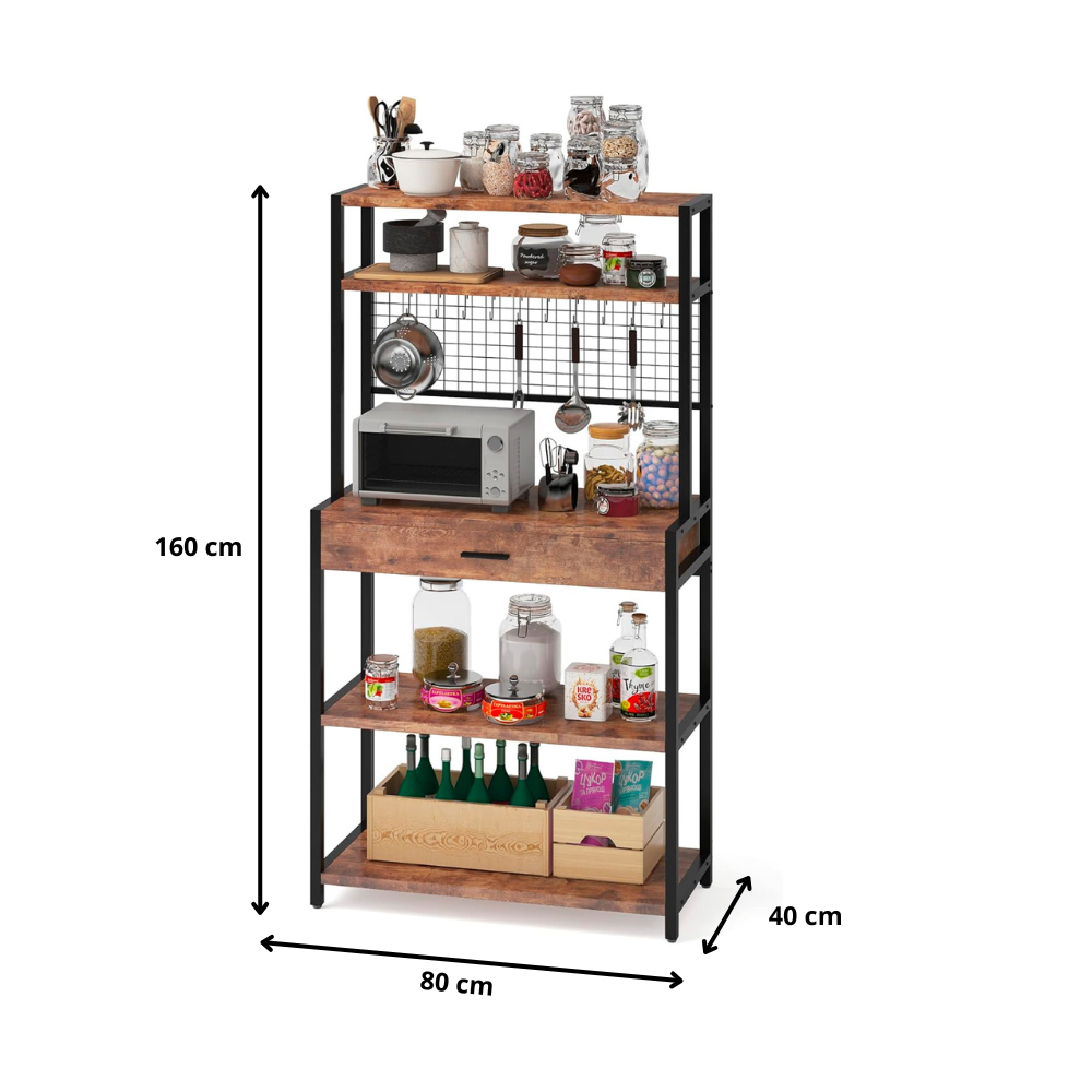 Rack Mueble Cocina Modular Organizador Alto Con Cajón