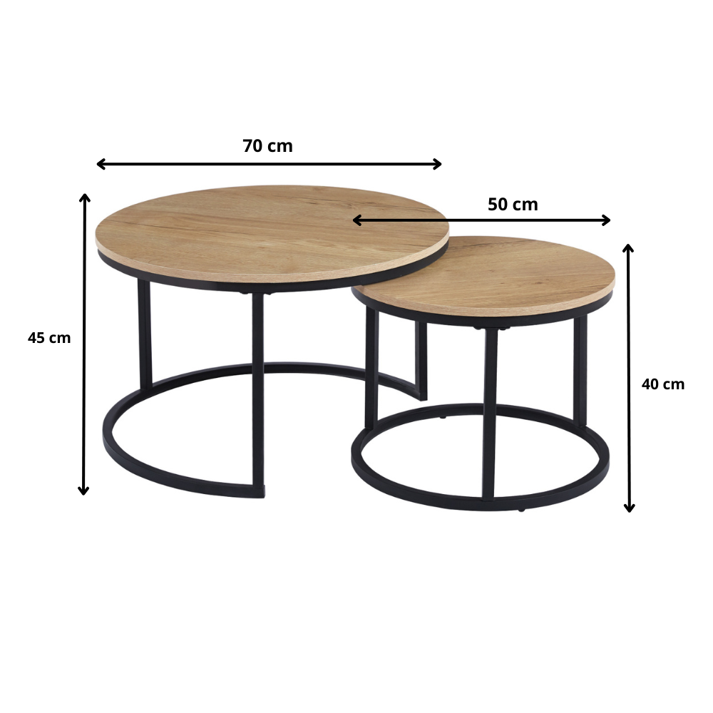 Mesa de Centro Nido Industrial – Madera Clara Metal