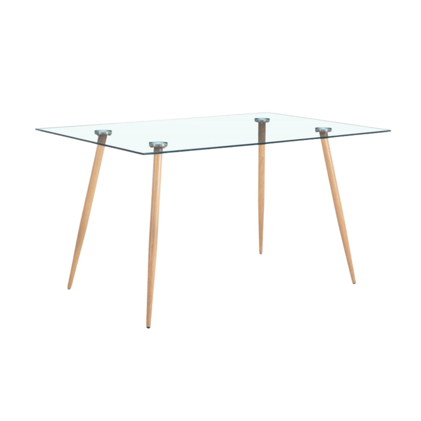 Comedor 4 Sillas Mariposa Lino + Mesa Vidrio Scoop 120x80
