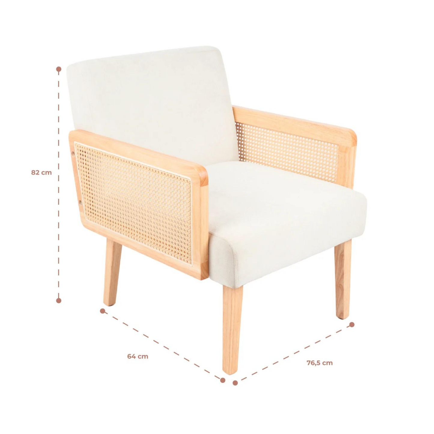 Sitial Poltrona Harmony Gris - Madera Natural Rattan