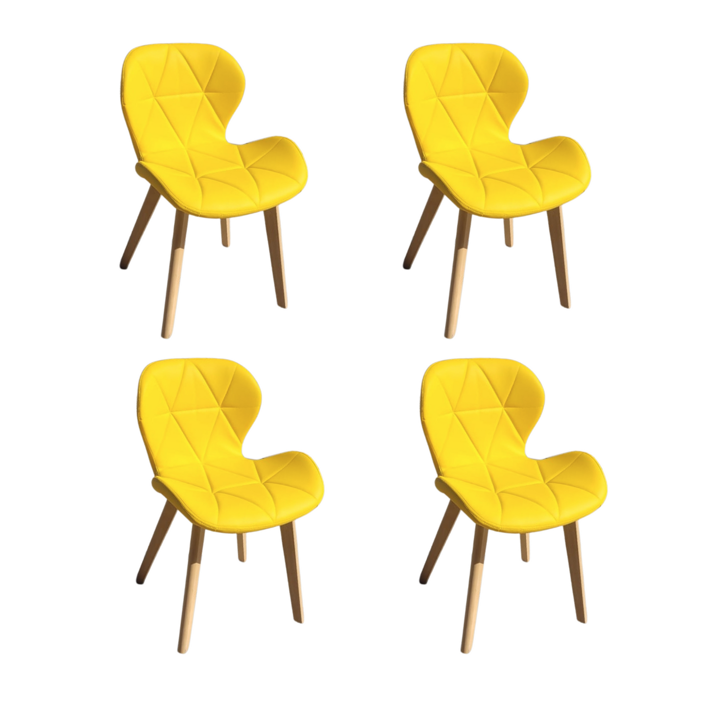 Pack 4 Sillas Mariposa Ecocuero - Base Madera