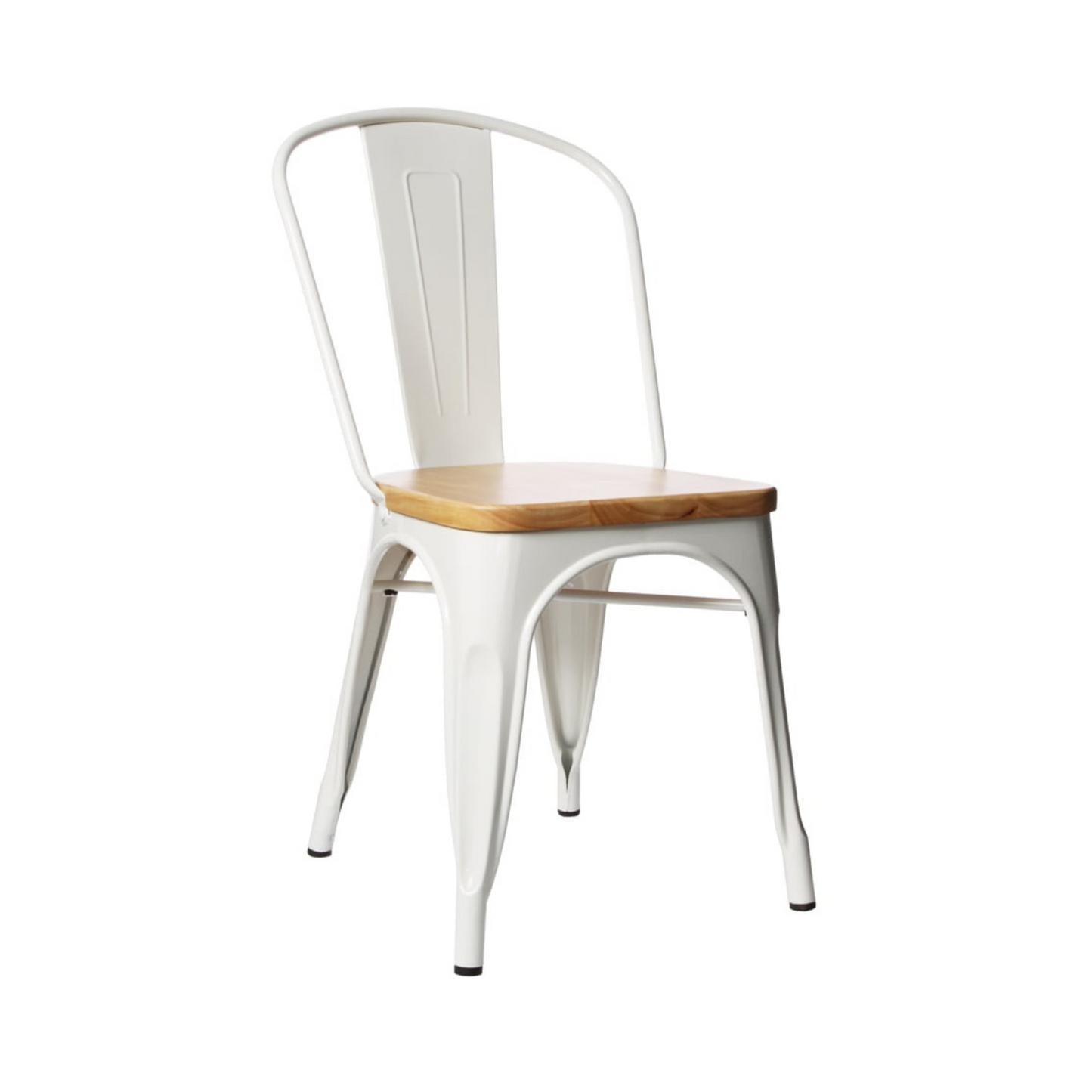 Comedor Industrial Madera Natural 200x90 Blanco + 8 Sillas Tolix Madera