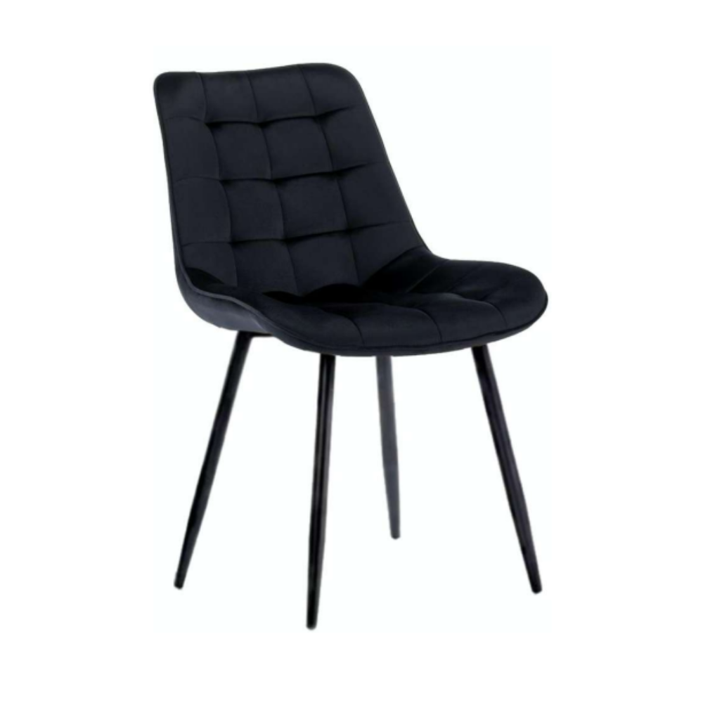 Mesa Vidrio Lyon Black 130x80 Cm + 4 Sillas Capitone Macron