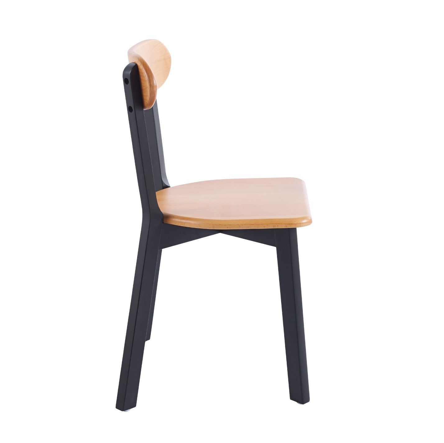 Comedor Mesa Vidrio Lyon 80 Cm + 2 Sillas Fresno Madera Negra