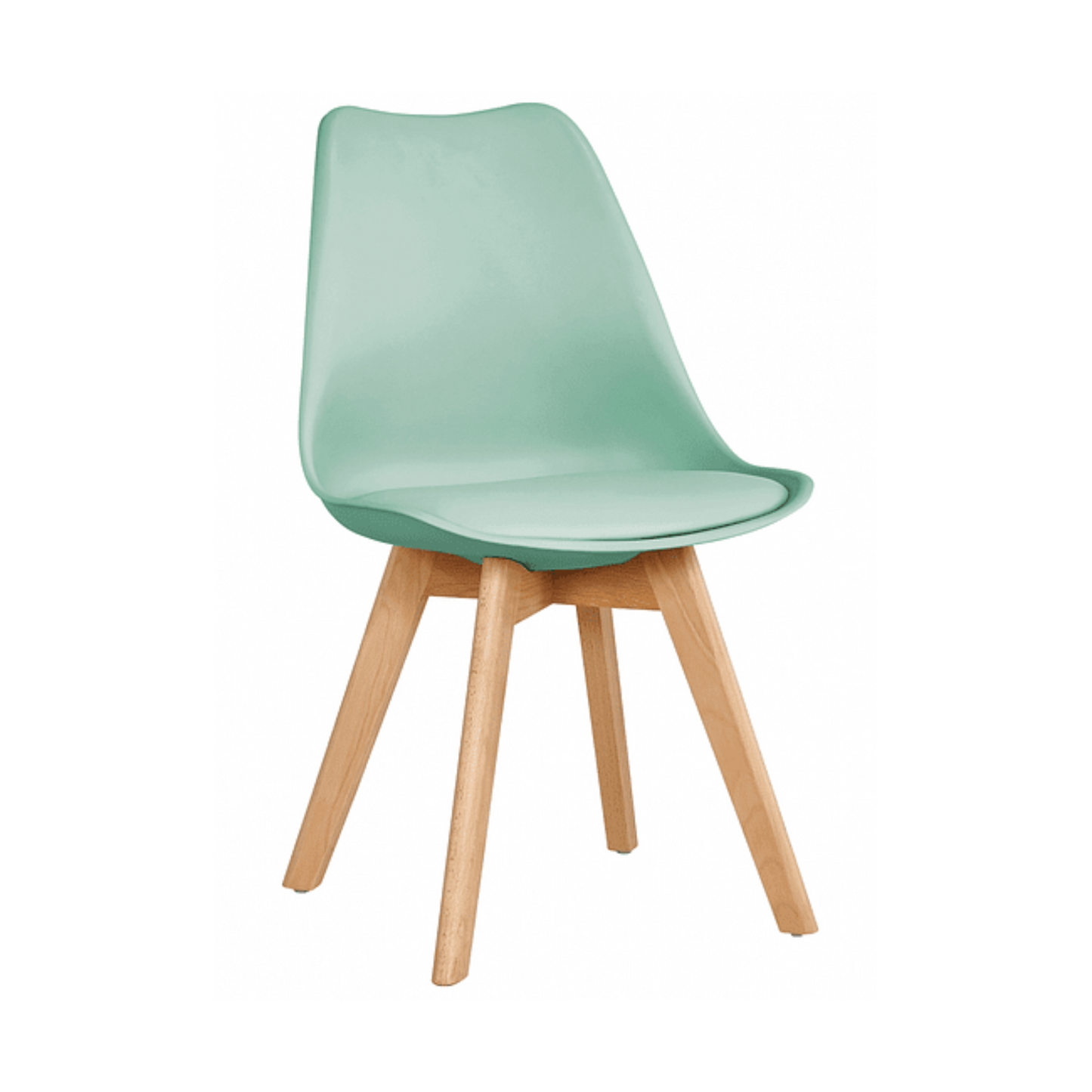 Comedor Mesa Vidrio Cross 140x90 + 6 Sillas Tulip Acolchadas