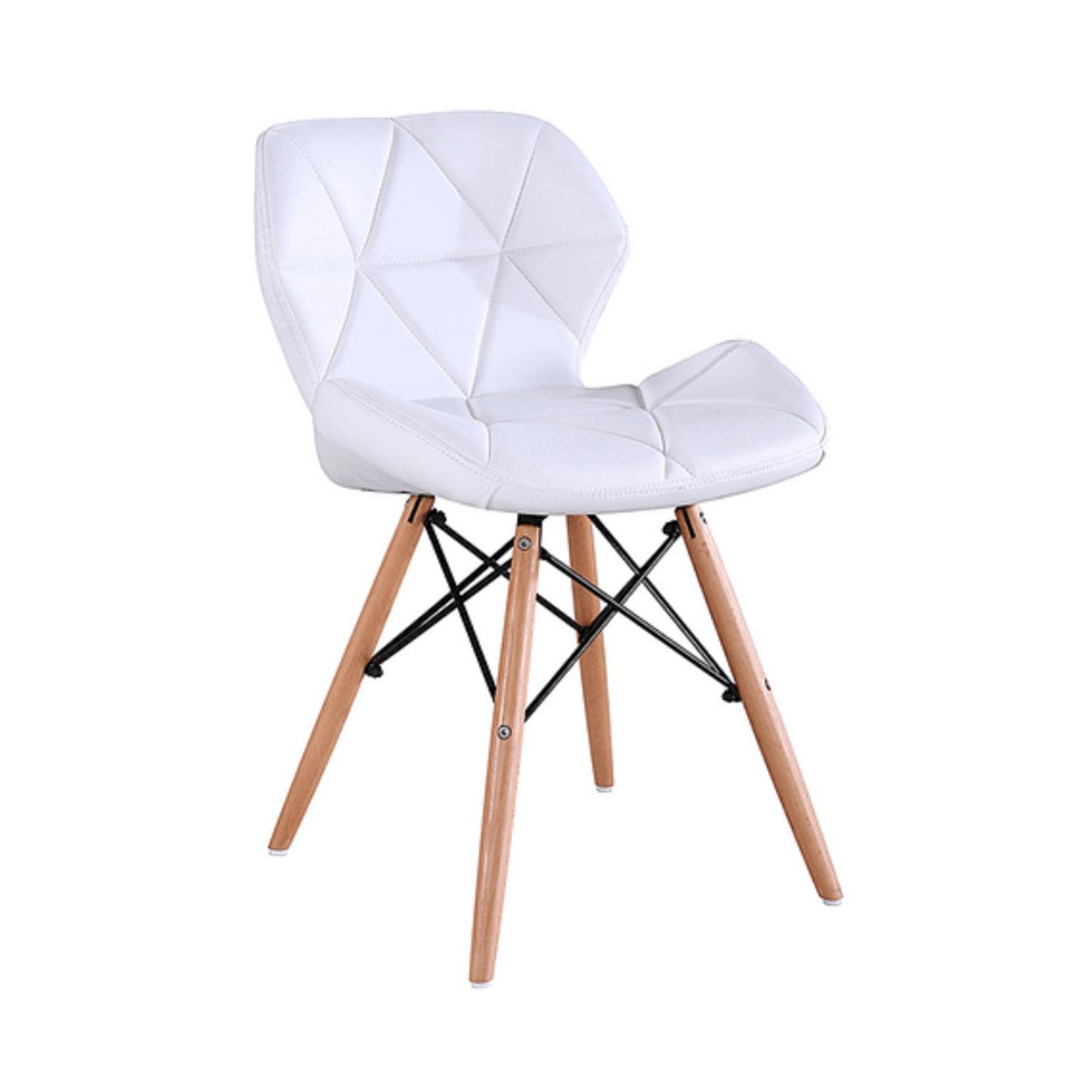 Silla Mariposa Radar Eames Blanca - Ecocuero Madera
