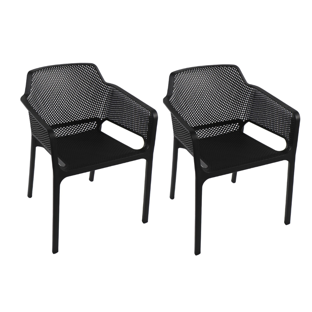 Pack 2 Sitiales Butaca Terraza Exterior Wide Air Negro