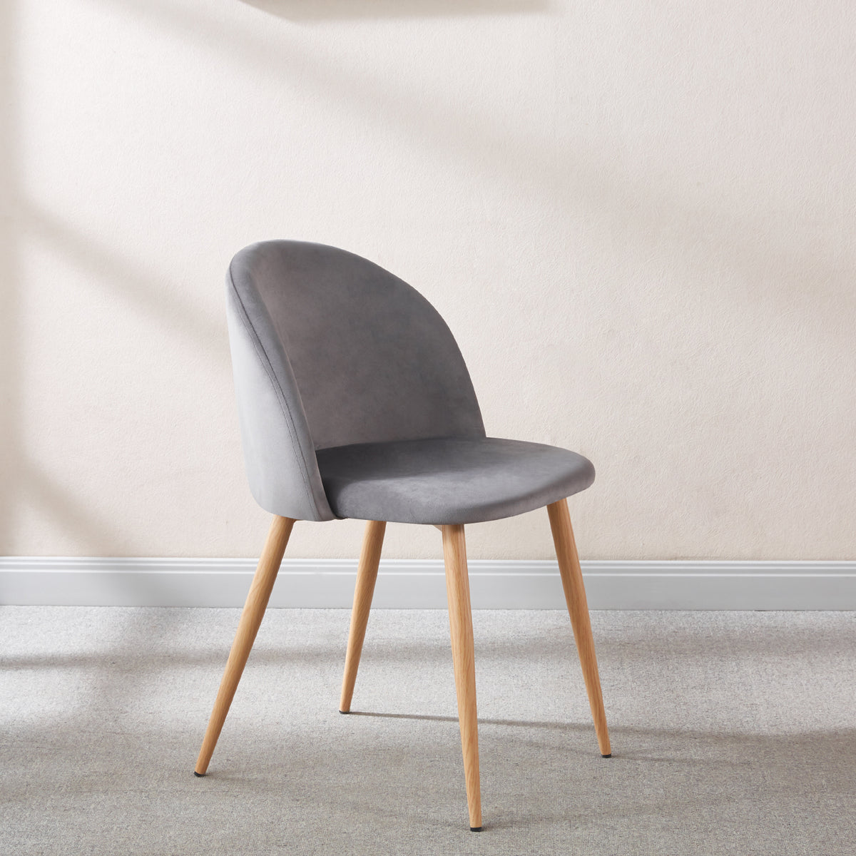 Pack 4 Sillas Nordic Velvet Gris - Terciopelo Metal