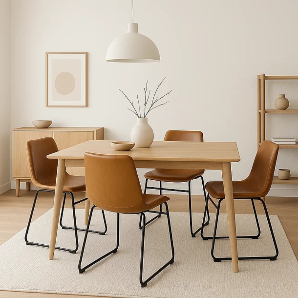 Pack 4 Silla Burgos Crazy Horse - Ecocuero Metal