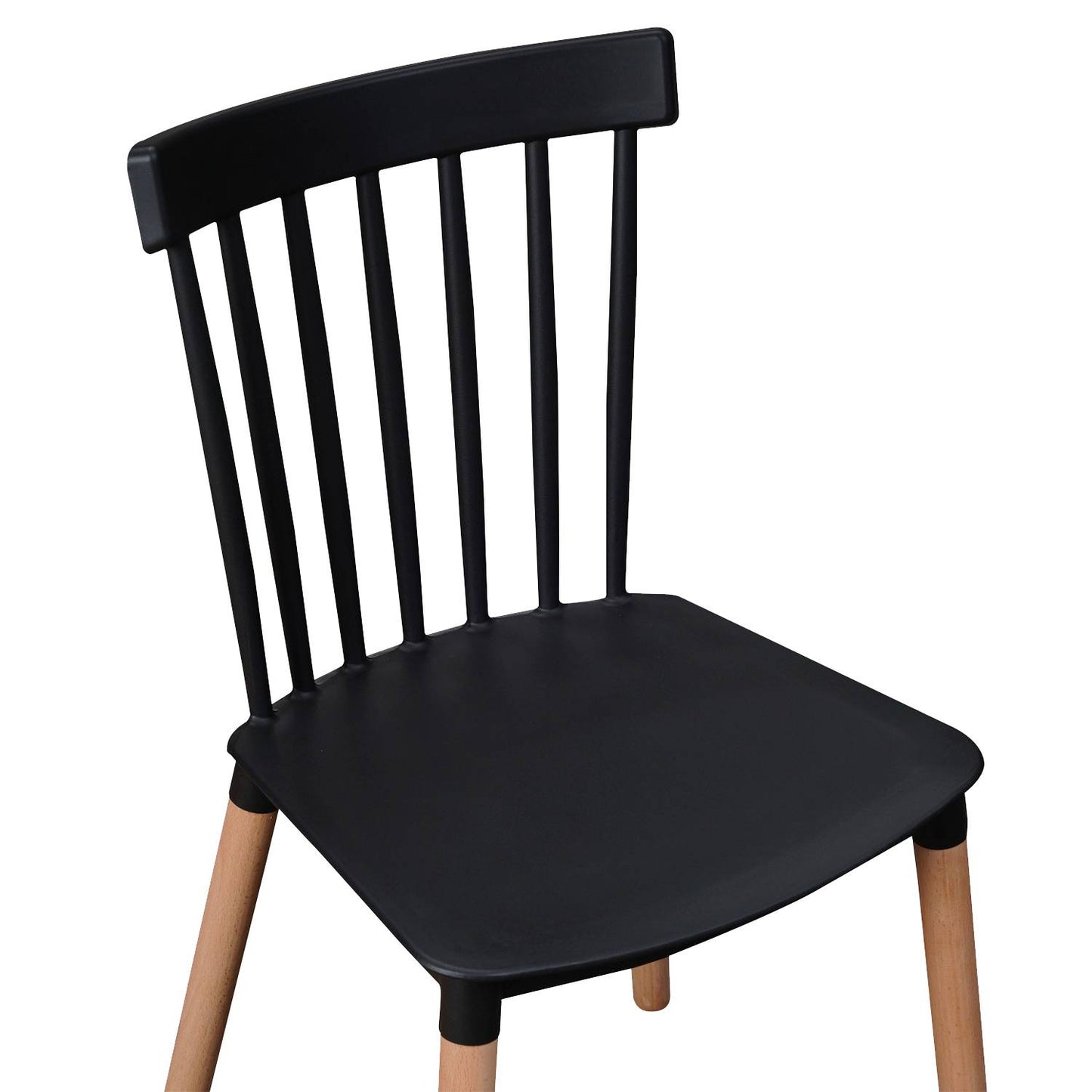 Comedor Industrial Madera Natural 160x90 + 6 Sillas Windsor Polipropileno