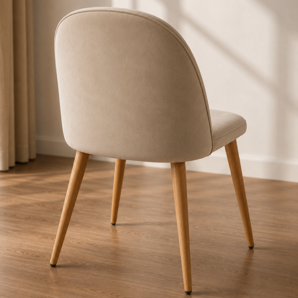 Pack 4 Sillas Sitial Nordic Bread Beige - Terciopelo Metal