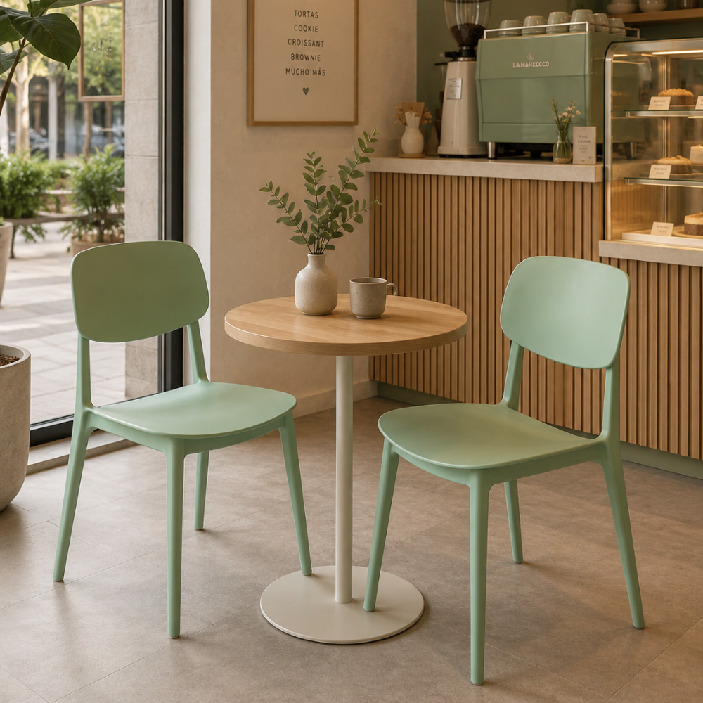 Pack 4 Sillas Brit Deco Minimalista - Menta Apilables