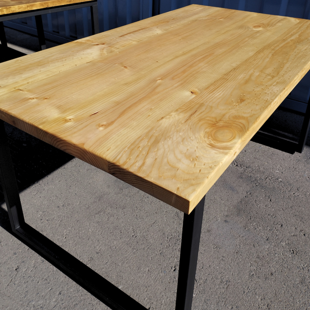 Mesa de Comedor de Madera/Fierro Diseño Industrial 120x80 Cm