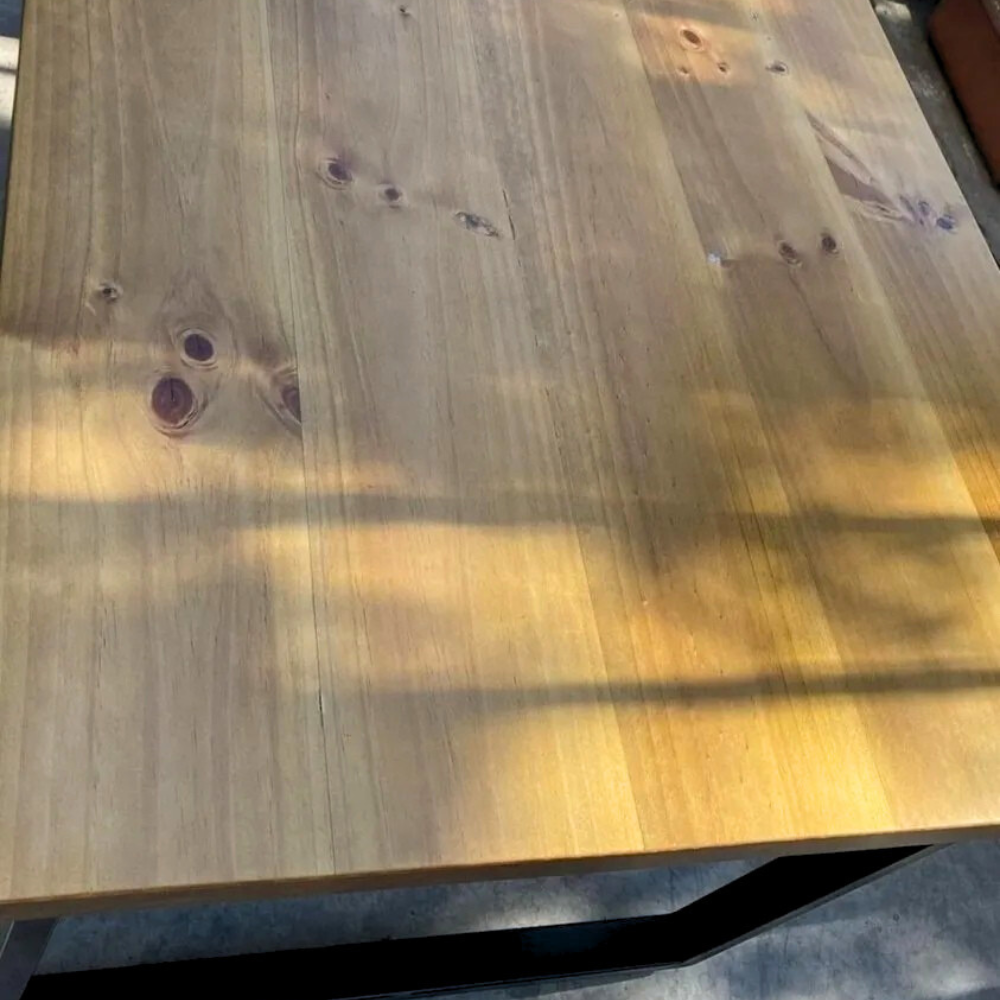 Mesa de Comedor de Madera/Fierro Diseño Industrial 120x80 Cm