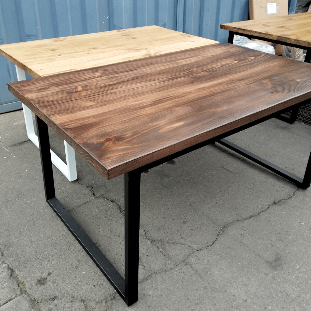 Mesa de Comedor de Madera/Fierro Diseño Industrial 120x80 Cm