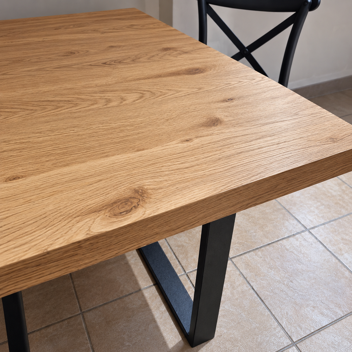 Comedor 6 Sillas Burgos + Mesa MDF Estilo Industrial 160x90