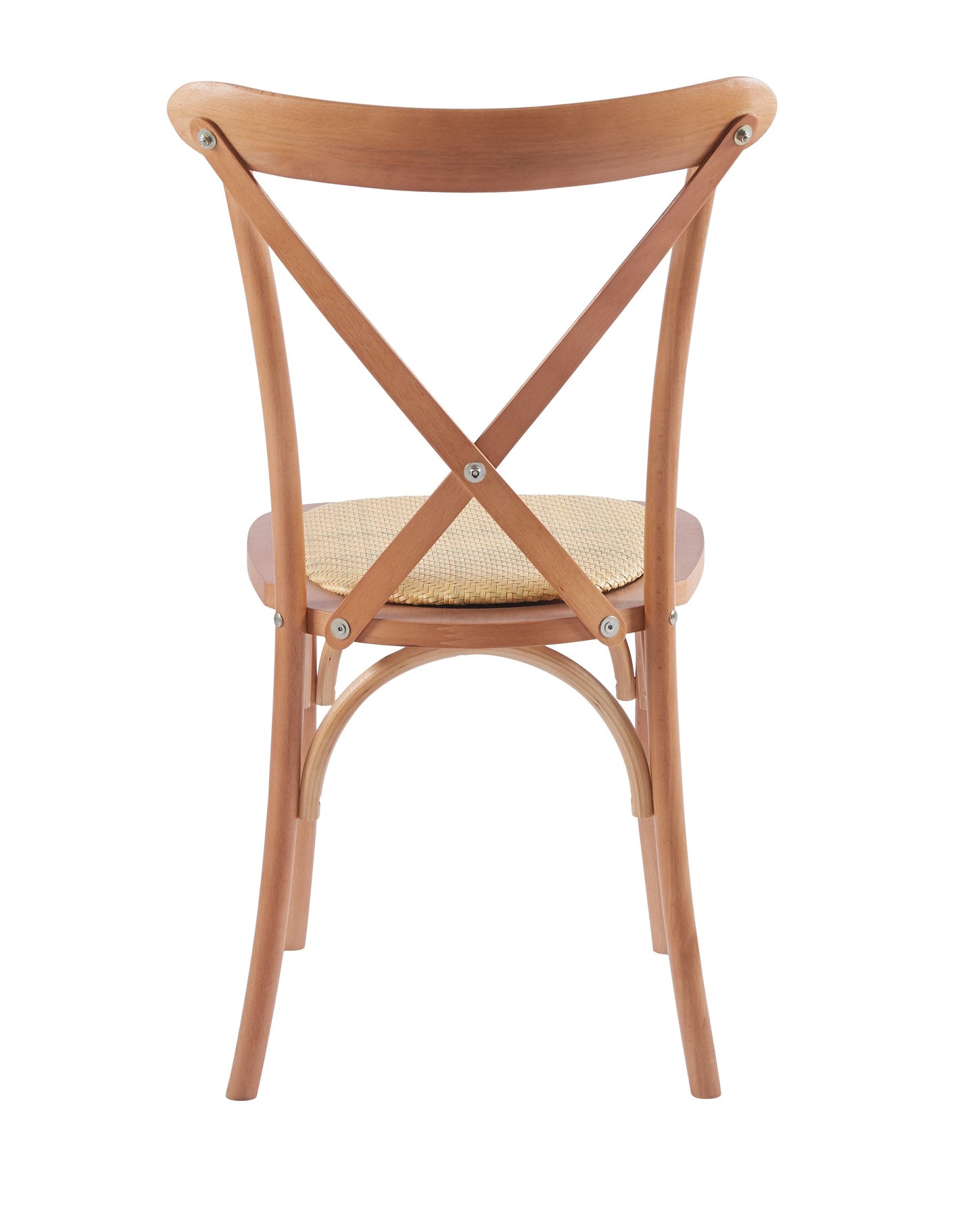 Silla Crossback Madera Natural - Asiento Rattan Semi Acolchado
