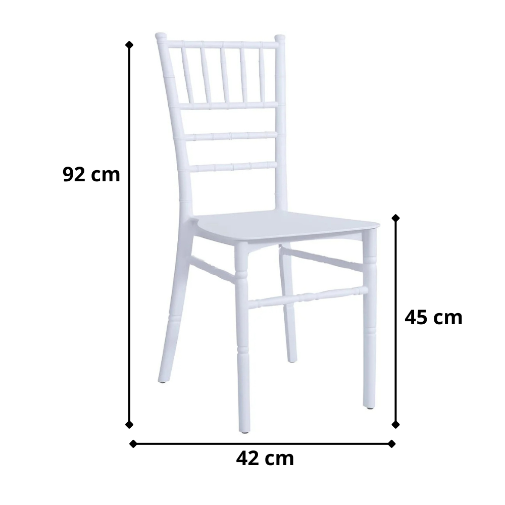 Pack 6 Sillas Chiavari Blanca Polipropileno - Apilable