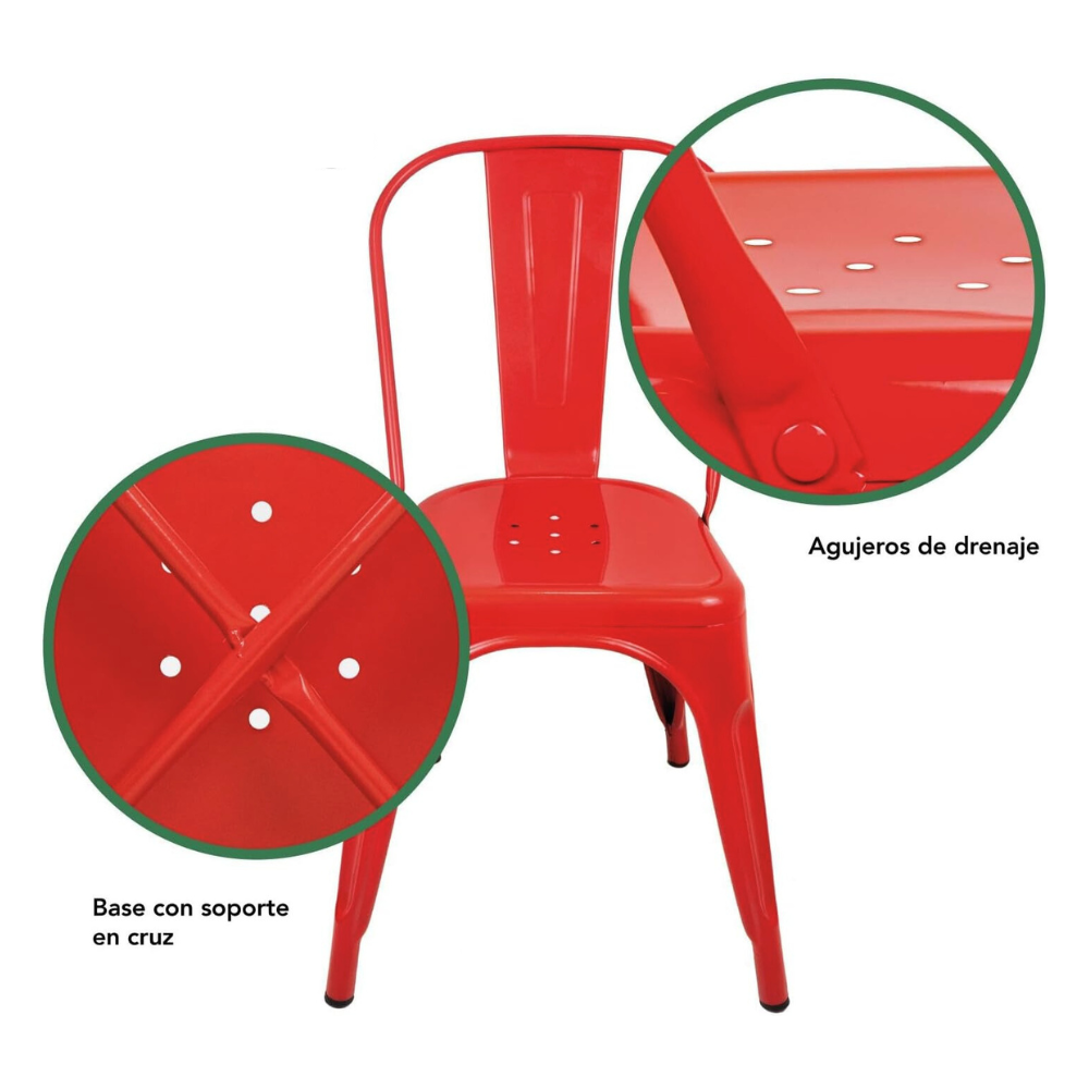 Silla Tolix Colores - Acero Metálica
