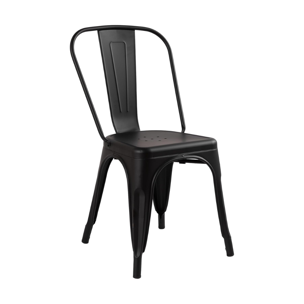 Silla Tolix Negro Mate - Acero Metálica