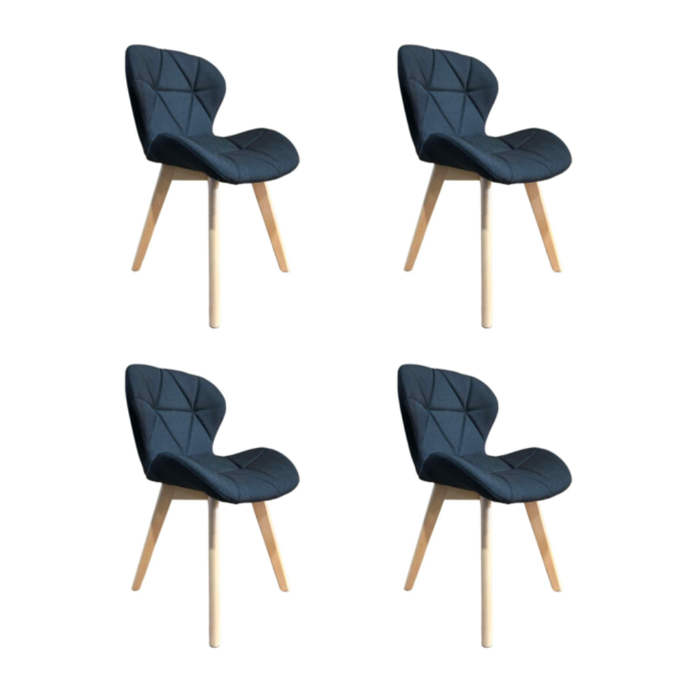 Pack 4 Sillas Radar Mariposa Wood - Lino