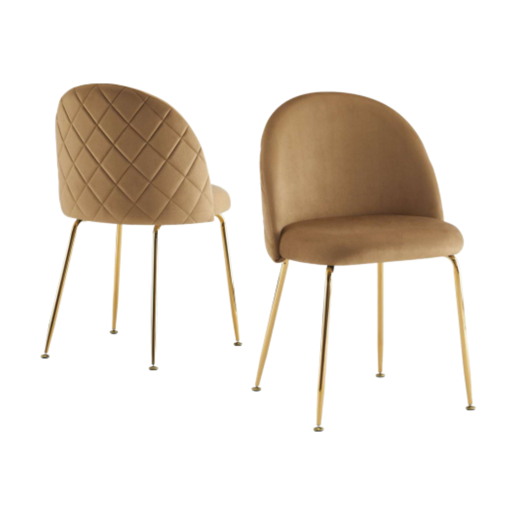 Silla Velvet Diamante - Terciopelo Base Dorada