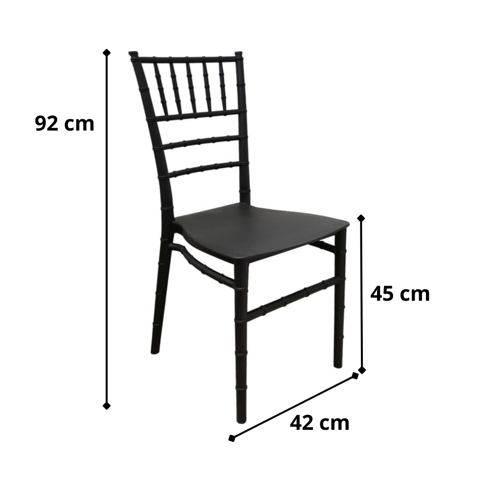 Pack 6 Sillas Chiavari Negra Polipropileno - Apilable