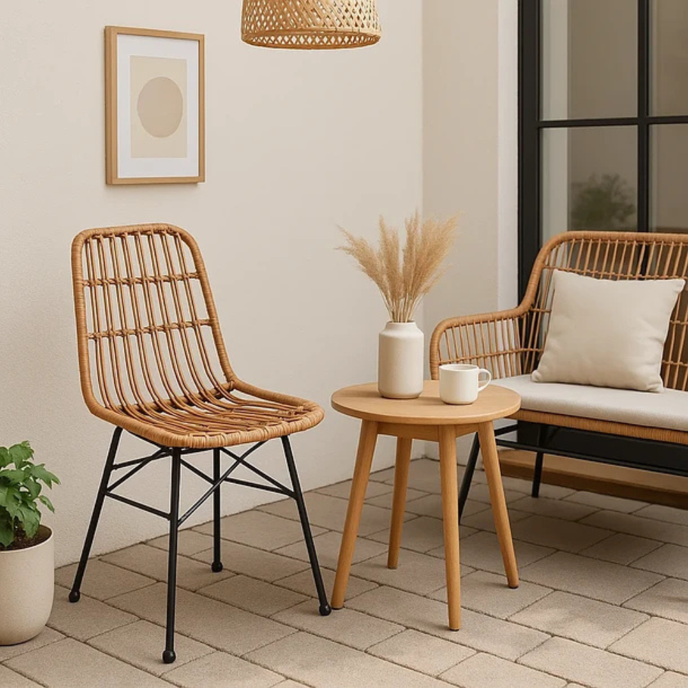 Pack 4 Sillas Terraza Grecia - Rattan Color Madera